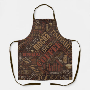 Tablier Nuage de mots Café sur toile de jute Chestnut ID28