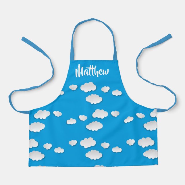 Tablier Nuages blancs sur bleu (Recto)
