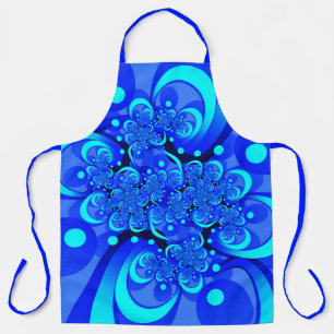 Tablier Nuances de bleu Art fractal abstrait moderne