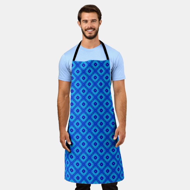 Tablier Nuances de Diamant Bleu Apron (Porté)