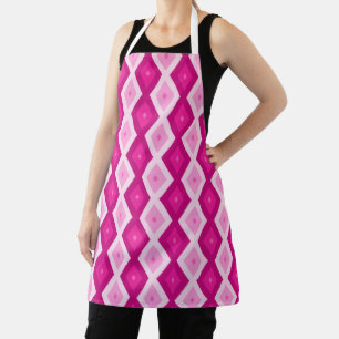 Tablier Nuances de motif de diamant fuchsia