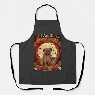 Tablier Nuit Américaine M'effraie Halloween Pug Lune Tomba
