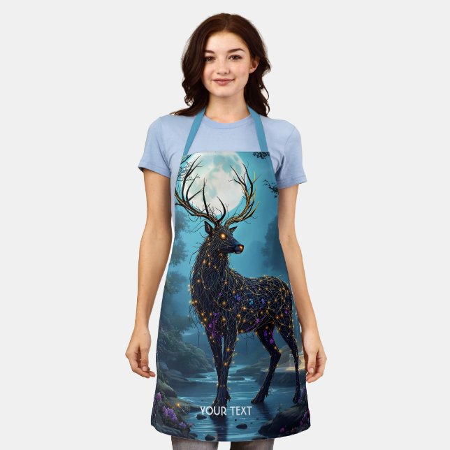 Tablier Nuit de cerf de lune fantaisiste mignonne (Porté)