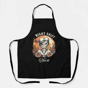 Tablier Nuit Shift Nurse maman Halloween Healthcare Flora