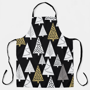 Tablier Nuits d'hiver : Arbres d'or-argent.