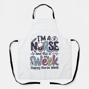Tablier Nurse Week Vintage Typography Shirt Design_1