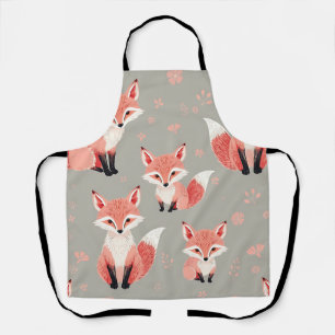 Tablier Nursery Bébé Renard Rose Motif Joli Animal de la F