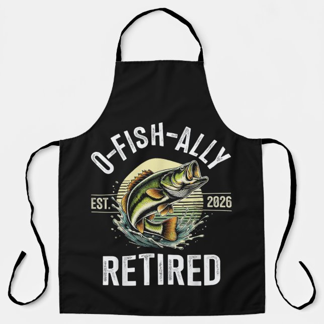 Tablier O-Fish-Ally Retraité Pêcheur 2026 Pêche (Recto)