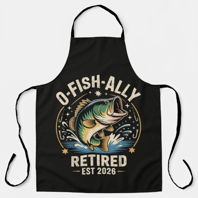 Tablier O-Fish-Ally Retraité Pêcheur 2026 Pêche (Recto)