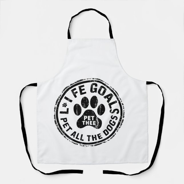 Tablier Objectif de vie Caresser Tous Les Chiens Copie Cop (Recto)