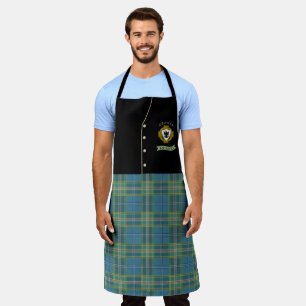 Tablier O'Boylan Kilt personnalisé en tartan et blason irl