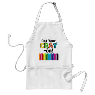Tablier Obtenez votre Cray On Rainbow Crazy Crayon Art Tea