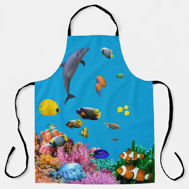 Tablier Ocean Blue Frutiger Aero Apron (Recto)