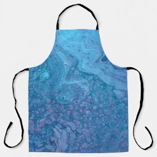 Tablier Ocean Breeze 3 Soft Blue Purple Abstract Apron