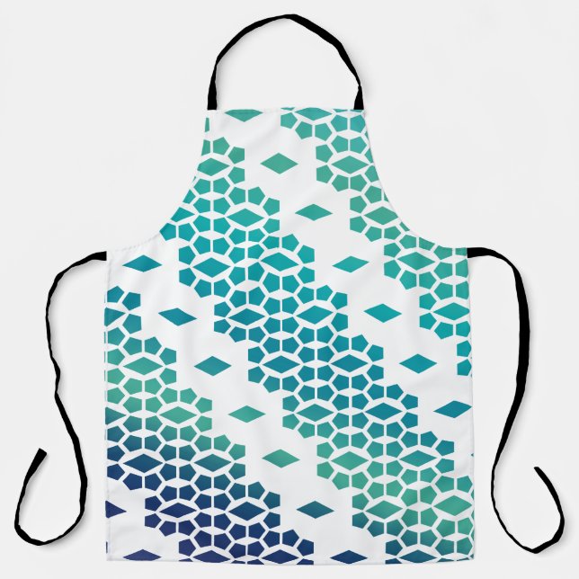 Tablier Ocean Storm Blue Diamond et Honeycomb Motif (Recto)