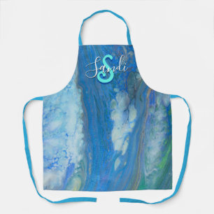 Tablier Ocean Stream Acrylique Fluid Art Apron