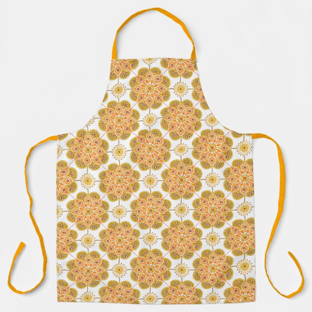 Tablier Ocher Medallions Apron (Recto)