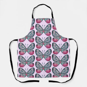 Tablier Octobre Pink verre papillon Motif Design