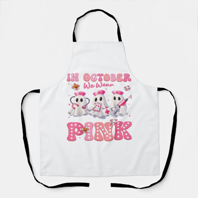 Tablier Octobre Porter Pink Boo Infirmière Halloween Costu (Recto)