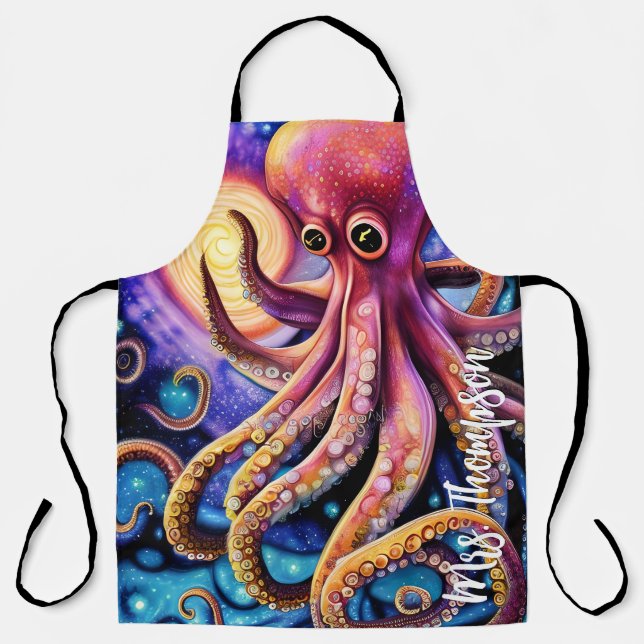 Tablier Octopus aquatique Kraken Tentacles Nom personnalis (Recto)