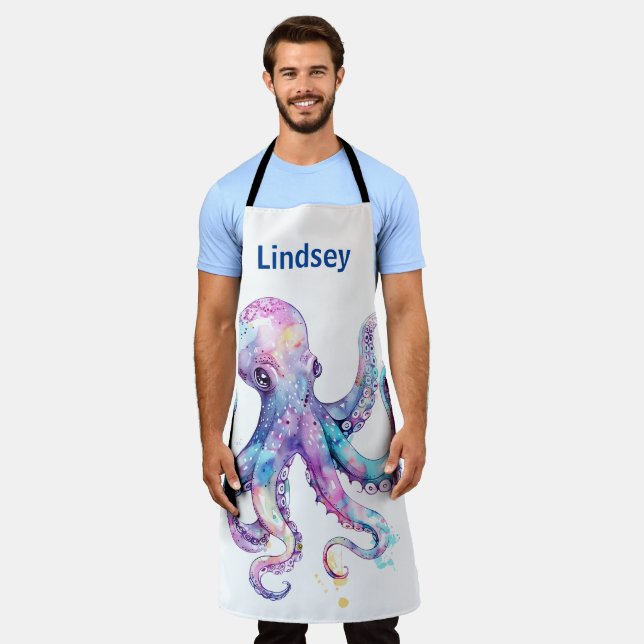 Tablier Octopus Marine Océan rose (Porté)