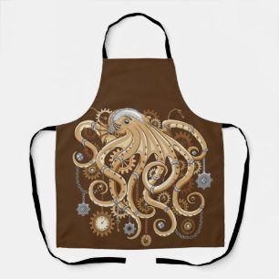 Tablier Octopus Steampunk Surreal Retro Style Machine