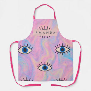 Tablier Œil Bleu Personnalisé Evil Eye Pop Art sur Tourbil