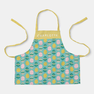 Tablier Oeuf de Pâques personnalisé mignon couleur rose ve