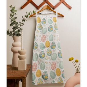 Tablier Œufs de Pâques au pastel motif floral - Joli print
