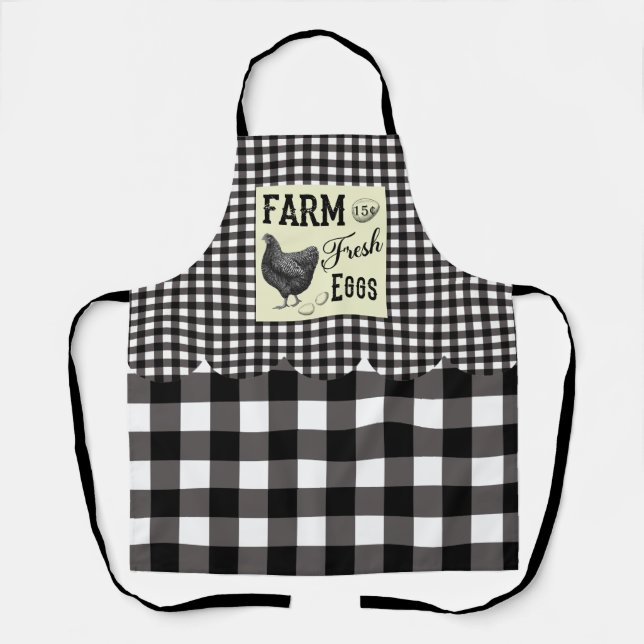 Tablier OEufs Frais De Ferme Plaid Apron (Recto)