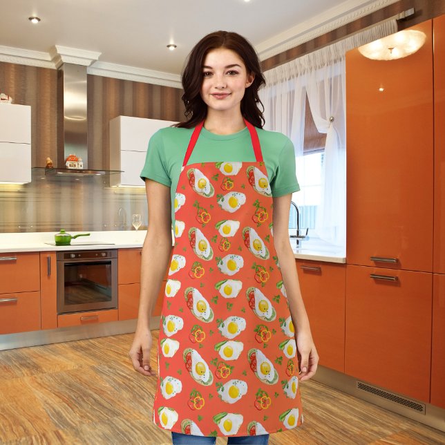 Tablier OEufs frits avec poivrons rouge-orange (Créateur téléchargé)