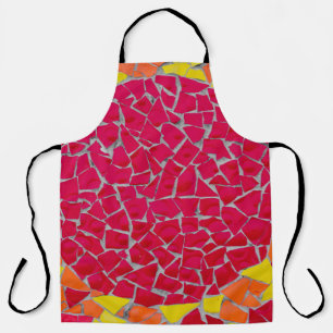 Tablier OEuvre rouge, orange et jaune
