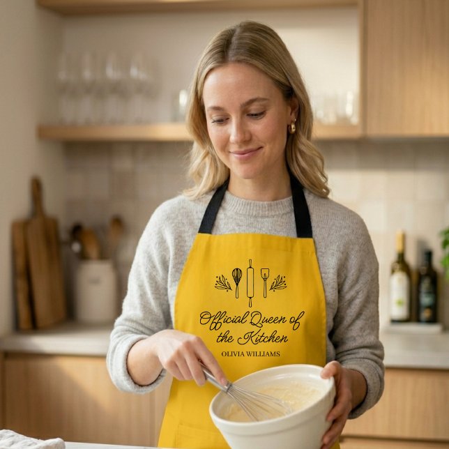Tablier Official Queen of the Kitchen Chef Personalized (Créateur téléchargé)
