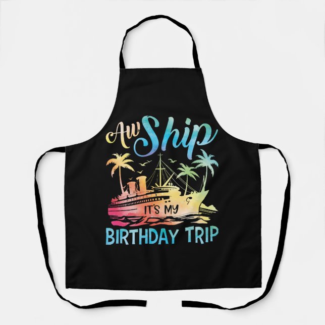 Tablier Oh mon bateau c'est mon voyage d'anniversaire (Recto)