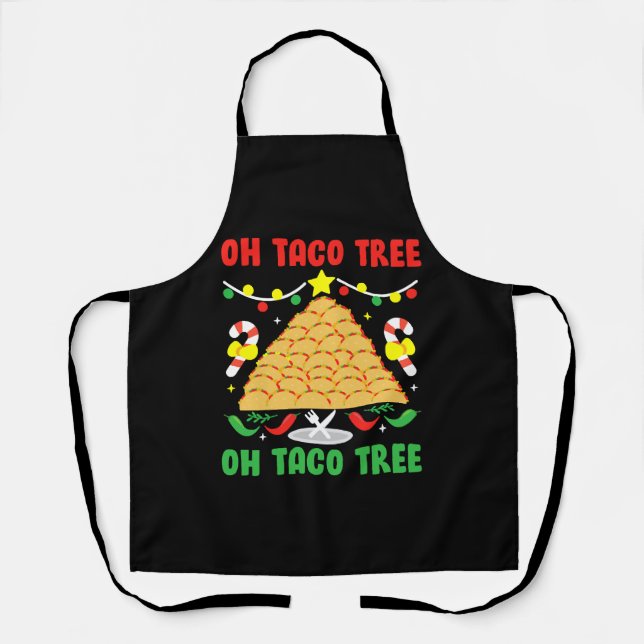Tablier Oh Taco Tree Food mexicain Taco Lover Noël (Recto)