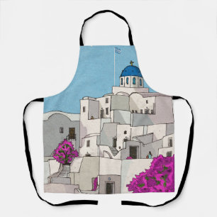 Tablier Oia Santorini Île Grèce Illustration lunaire
