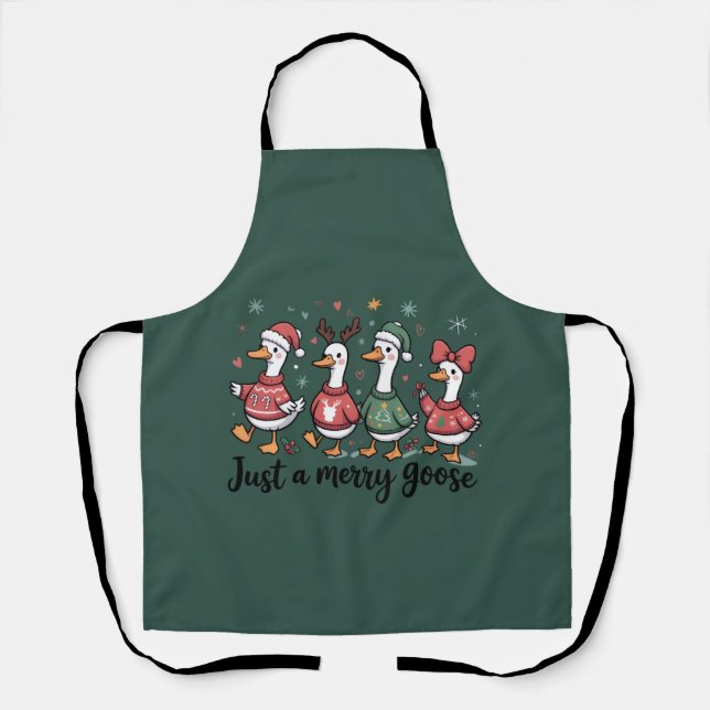 Tablier Oie de Noël Drôle Juste une oie joyeuse Xmas (Recto)