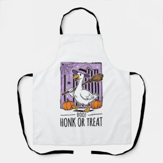 Tablier Oie de sorcière de Honk ou Treat Halloween