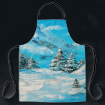 Tablier  oil painting, winter mountain landscape with spru<br><div class="desc">oil painting,  winter mountain landscape with spruce
christmas, oil, winter, alps, forest, ice, landscape, snowy, watercolor, alpine, art, artist, artistic, blue, bright, cold, design, drawing, environment, frost, vintage, retro, illustration, </div>