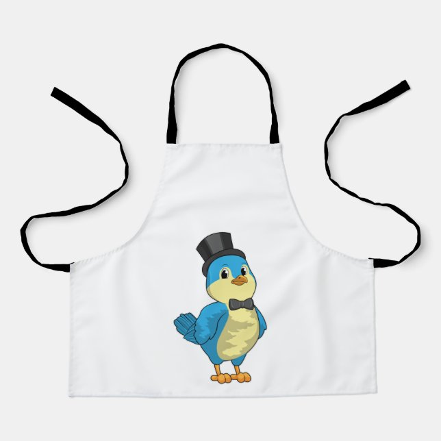 Tablier Oiseau comme chambre avec ruban (Recto)