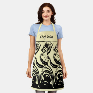 Tablier Oiseau de paradis Art Nouveau vintage