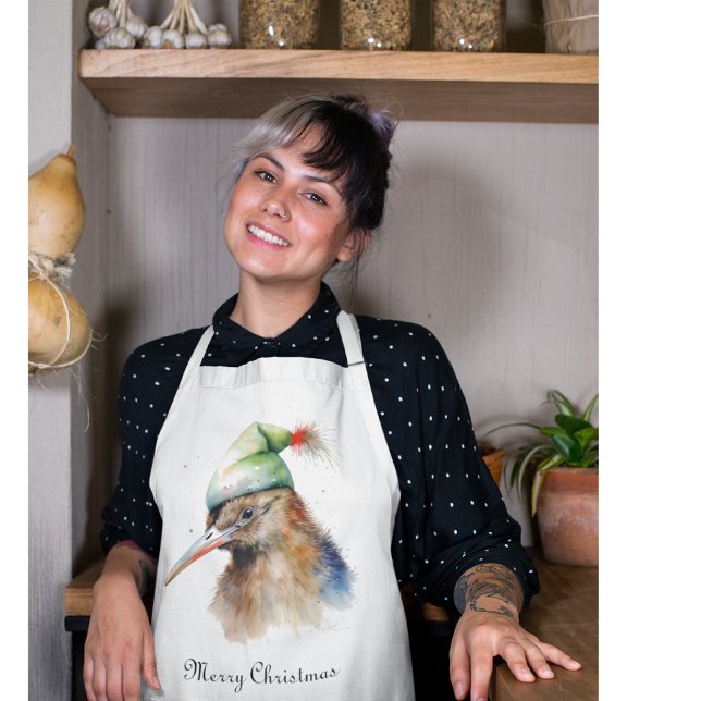 Tablier Oiseau Kiwi mignon en Casquette elfe de Noël, cout (Créateur téléchargé)