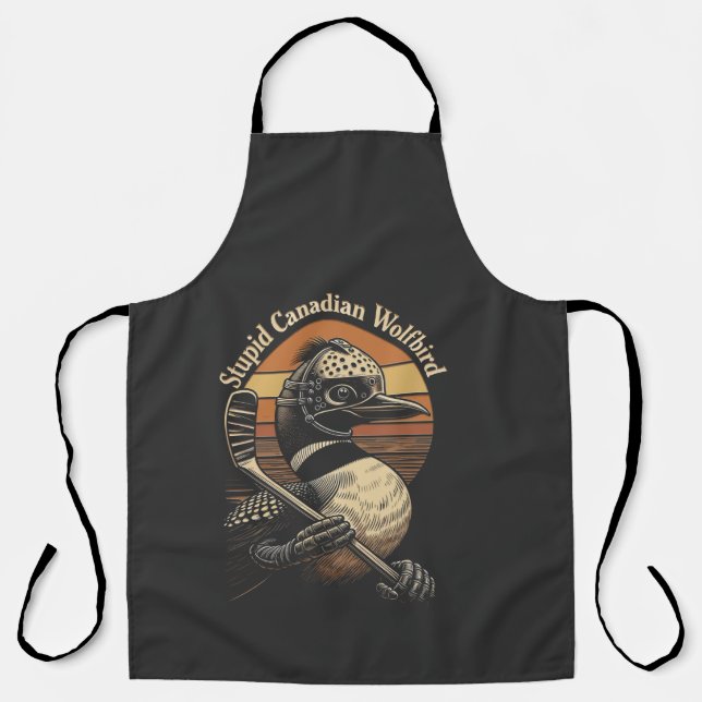 Tablier Oiseau loup canadien stupide (Recto)