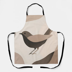 Tablier Oiseau Minimaliste Tons Neutres Nature Abstraite