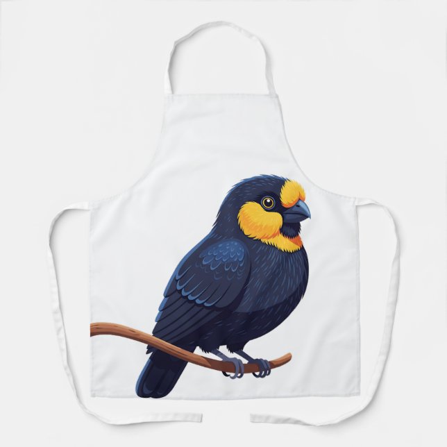 Tablier Oiseau stylisé au visage jaune (Recto)