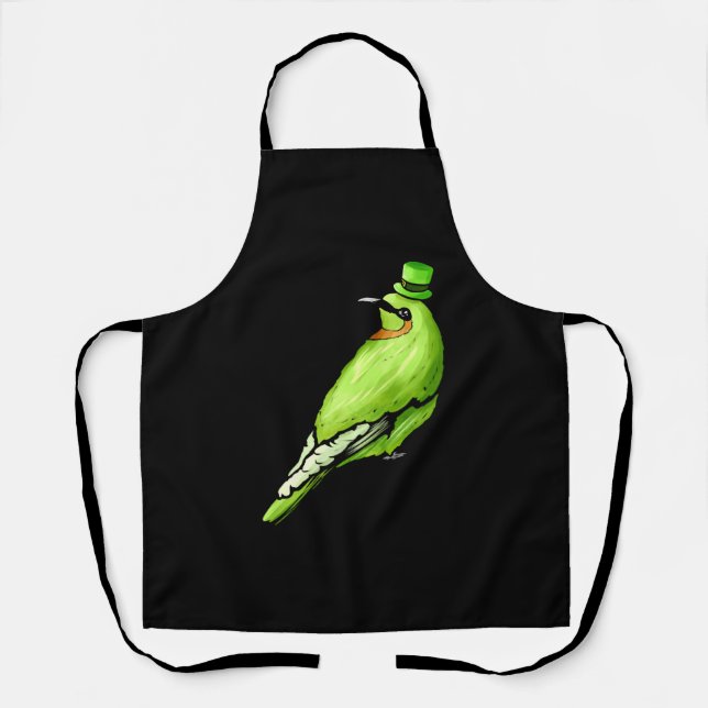Tablier Oiseau Vert Avec Casquette Vert Pour Jour de la Sa (Recto)