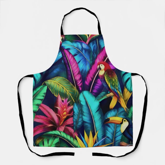 Tablier Oiseaux Exotiques Jungle Dreams Motif de Surface S (Recto)