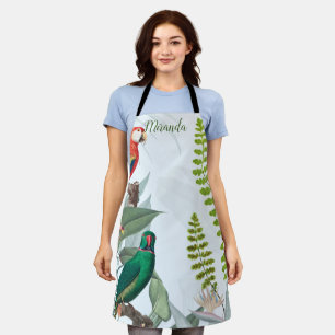 Tablier Oiseaux tropicaux Perroquets et feuillage