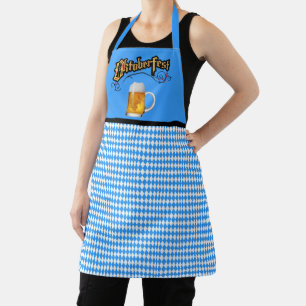 Tablier Oktoberfest Bière bleue et blanche