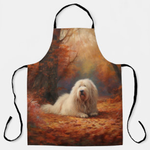 Tablier Old English Sheepdog en automne Leaves Fall Inspir